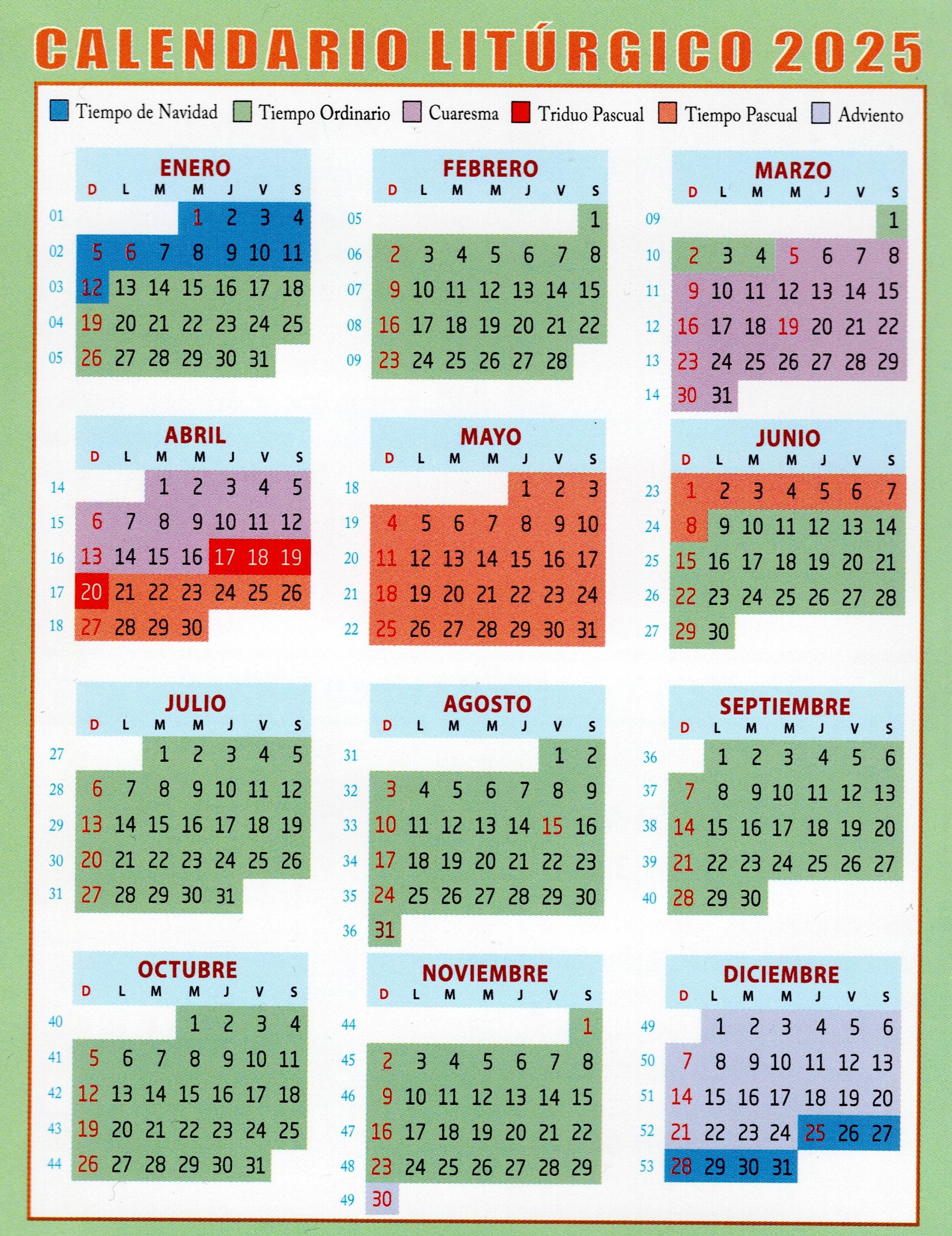 calendario litúrgico